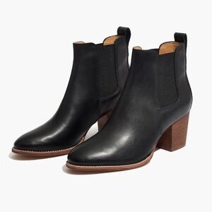 Madewell The Regan Boot Black Leather Ankle Boots 7.5